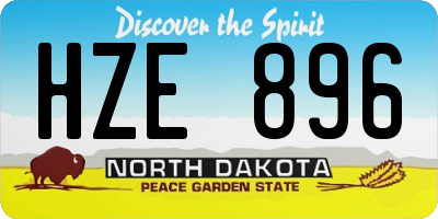 ND license plate HZE896