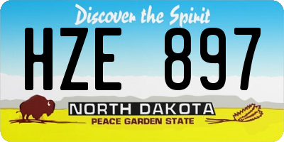 ND license plate HZE897