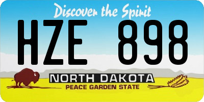 ND license plate HZE898