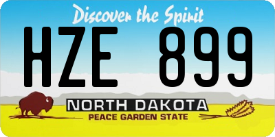 ND license plate HZE899