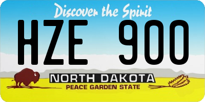 ND license plate HZE900