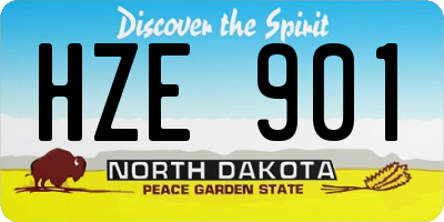 ND license plate HZE901