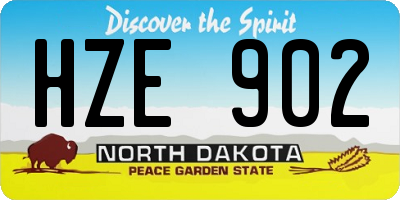ND license plate HZE902