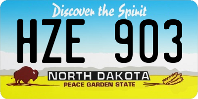 ND license plate HZE903