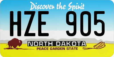 ND license plate HZE905