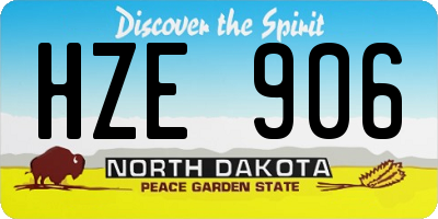 ND license plate HZE906