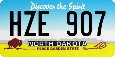 ND license plate HZE907
