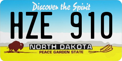 ND license plate HZE910
