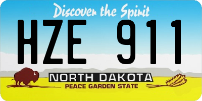 ND license plate HZE911
