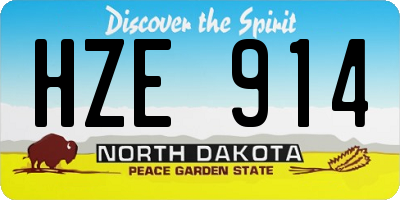 ND license plate HZE914