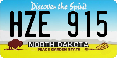 ND license plate HZE915