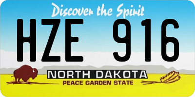 ND license plate HZE916