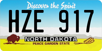 ND license plate HZE917