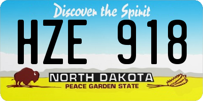 ND license plate HZE918