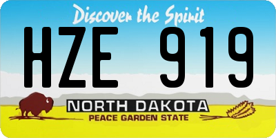 ND license plate HZE919