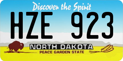 ND license plate HZE923