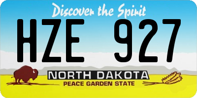 ND license plate HZE927