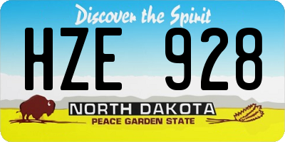 ND license plate HZE928