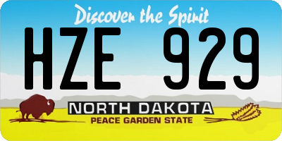 ND license plate HZE929