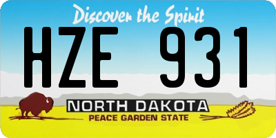 ND license plate HZE931
