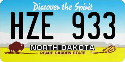 ND license plate HZE933