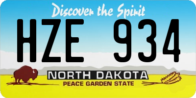 ND license plate HZE934