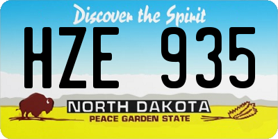 ND license plate HZE935