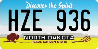 ND license plate HZE936