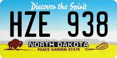 ND license plate HZE938