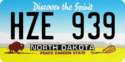 ND license plate HZE939