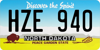 ND license plate HZE940