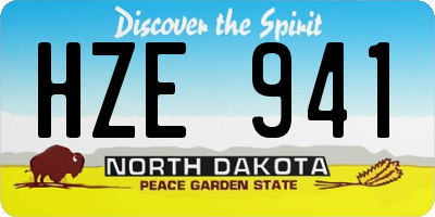 ND license plate HZE941