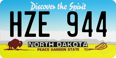 ND license plate HZE944