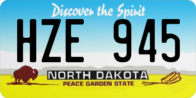 ND license plate HZE945