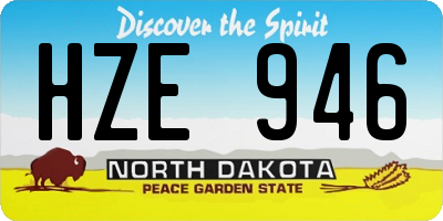 ND license plate HZE946