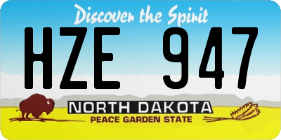 ND license plate HZE947