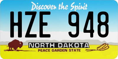 ND license plate HZE948