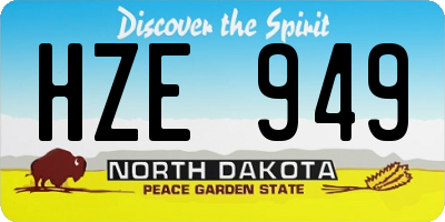 ND license plate HZE949