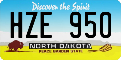 ND license plate HZE950