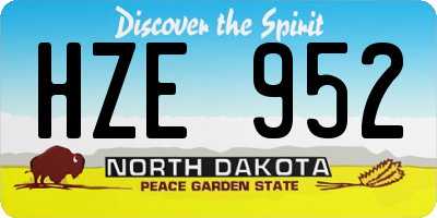 ND license plate HZE952