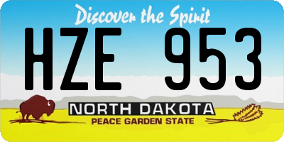 ND license plate HZE953