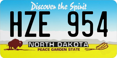 ND license plate HZE954