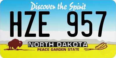 ND license plate HZE957