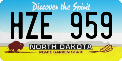ND license plate HZE959