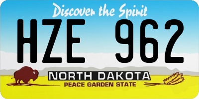 ND license plate HZE962