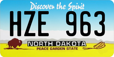 ND license plate HZE963