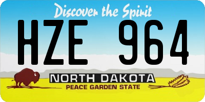 ND license plate HZE964