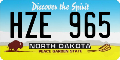 ND license plate HZE965