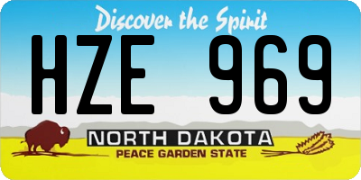ND license plate HZE969