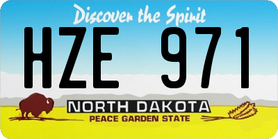 ND license plate HZE971